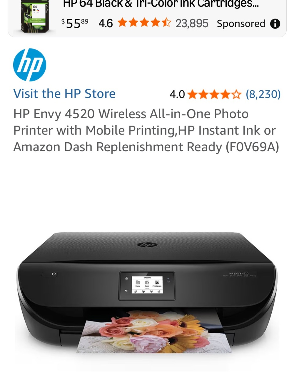HP Envy 4520 Multifunction Printer - Black